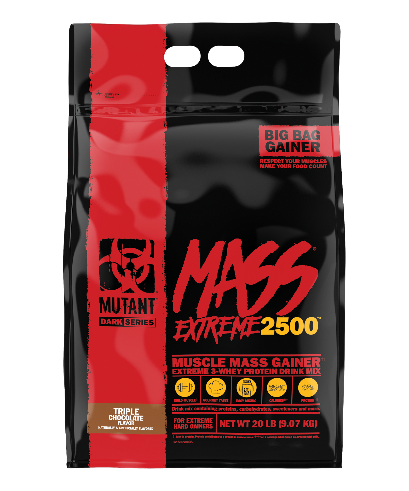 Mutant MASS EXTREME 2500, Mass Gainer For Extreme Hard Gainers - 20 lbs