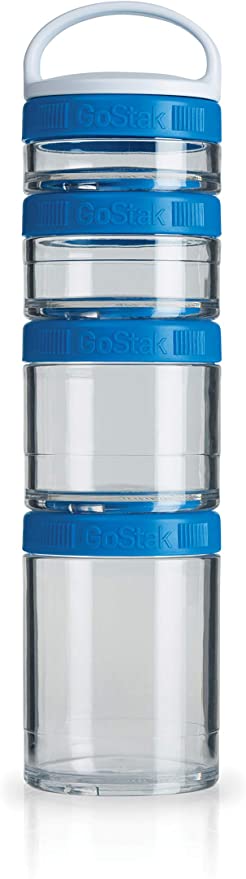 Blender Bottle GOSTAK Starter 4Pak Portable Stackable Protein Powder Container