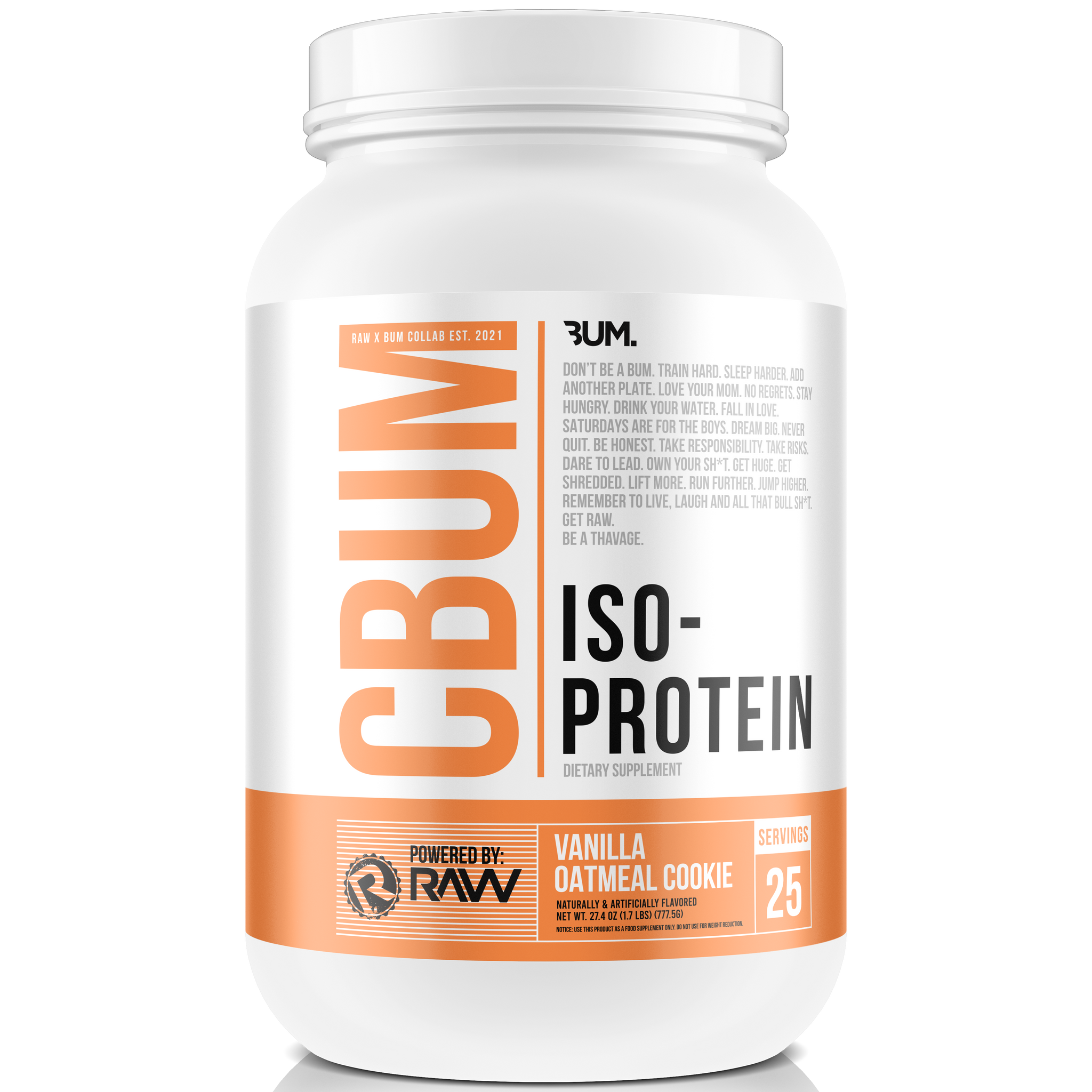 RAW Nutrition X CBUM ISO Protein 25 Servings