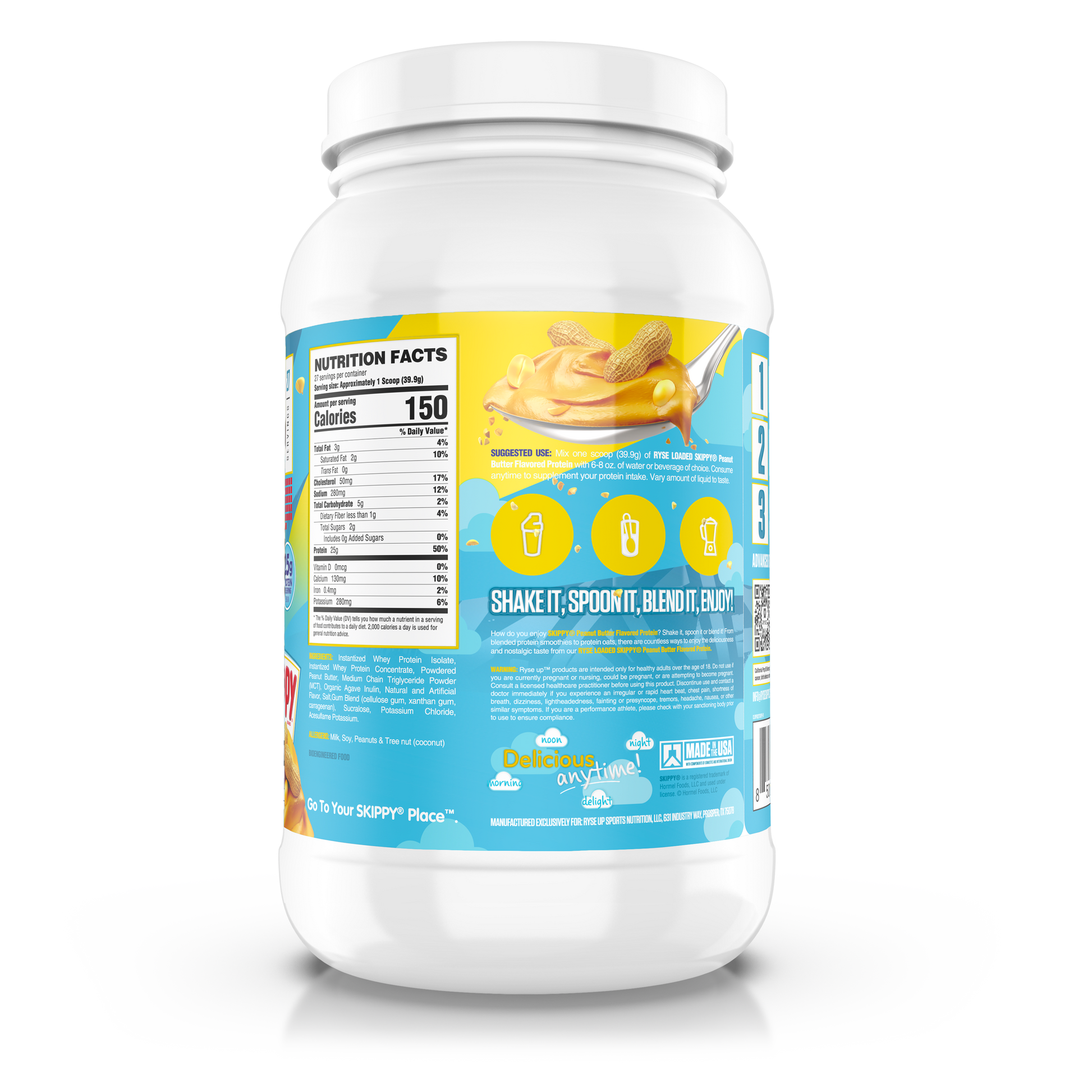 Ryse SKIPPY PEANUT BUTTER FLAVOR LOADED PROTEIN 2LBS ryse-skippy-peanut-butter-flavor-loaded-protein-2lbs