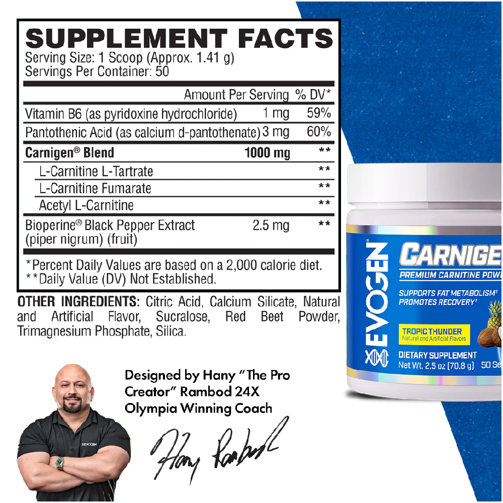 Evogen CARNIGEN CARNITINE POWDER ( 50 servings )