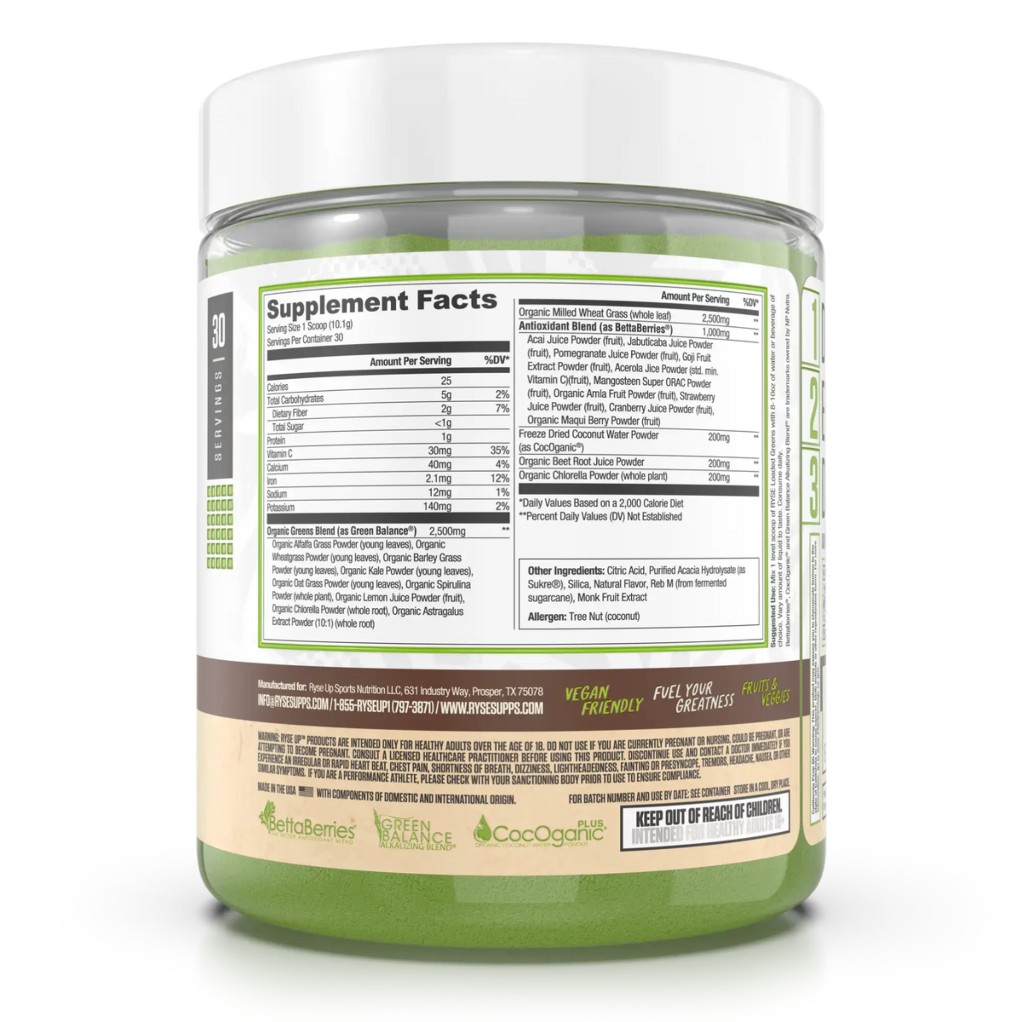 Ryse Loaded Greens - 30 Servings