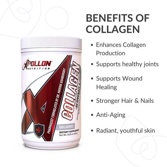 Apollon Nutrition COLLAGEN ( 30 Servings) - PREMIUM DUAL SOURCE PEPTIDES For Health, Hair, Skin, Nails Recovery