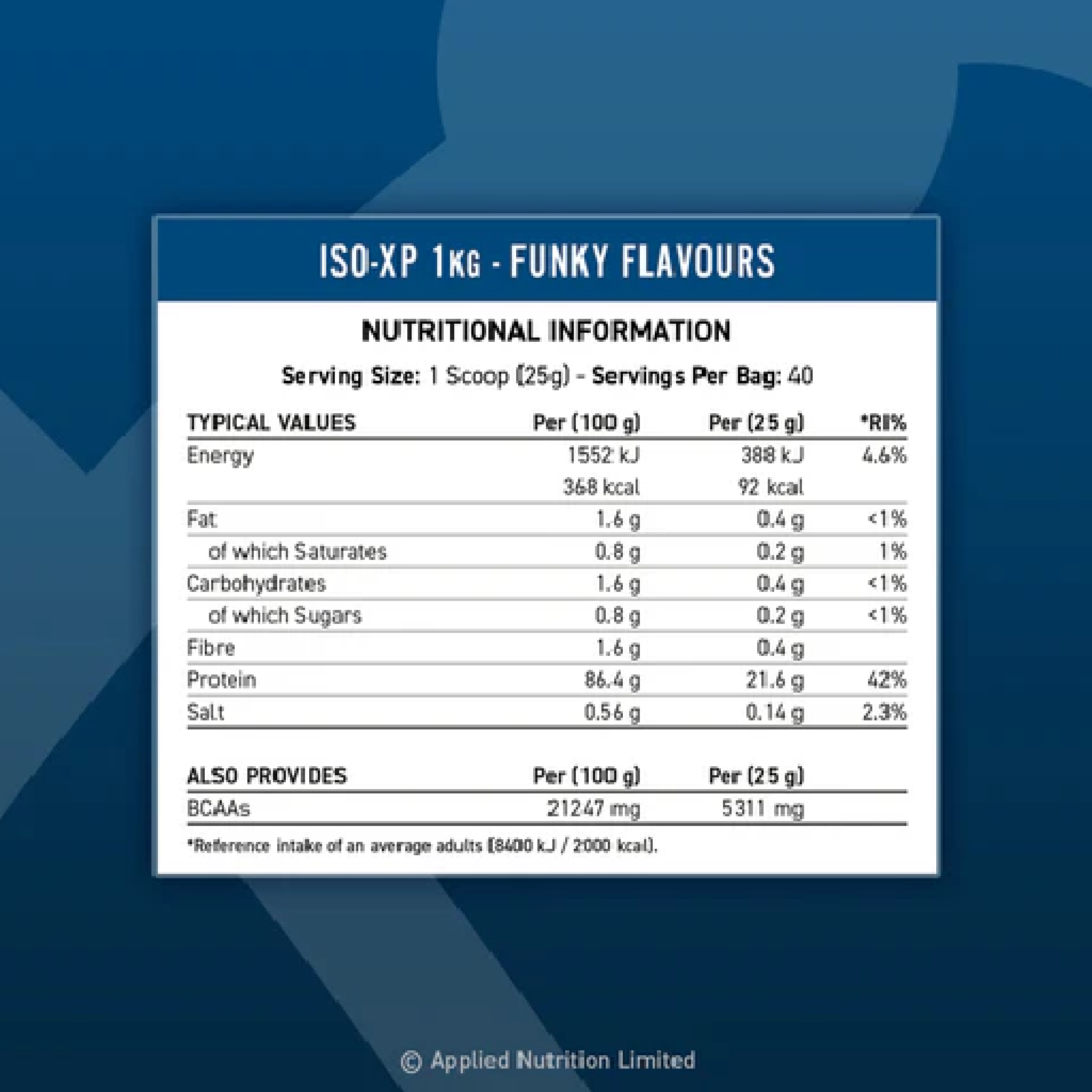 Applied Nutrition ISO-XP Whey Protein Isolate 1Kg (Halal)