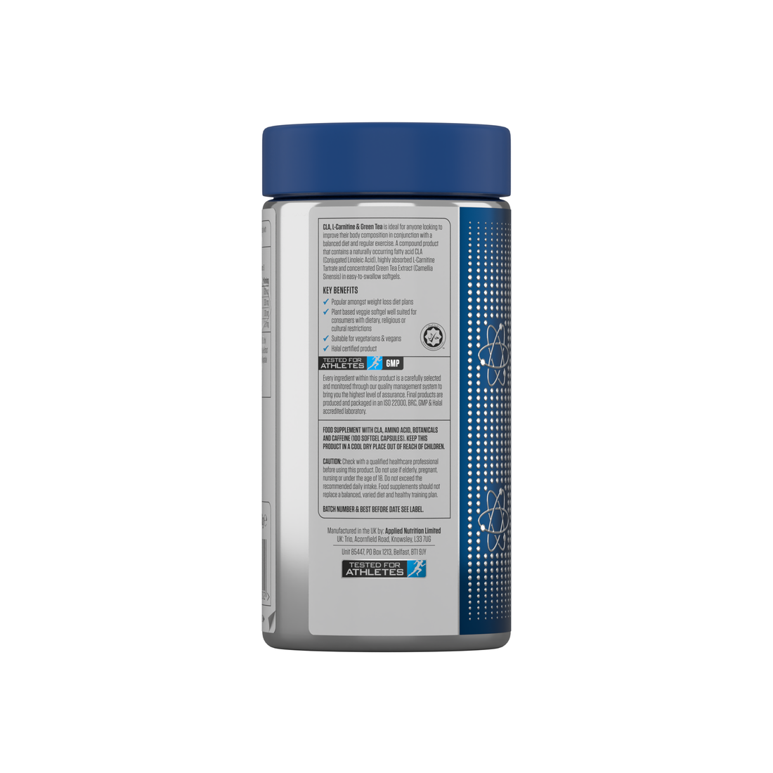 l carnitine halal Applied Nutrition CLA, L-Carnitine & Green Tea (Halal) ( 100 softgels L-Carnitine 1000mg Tablets, Energy and
