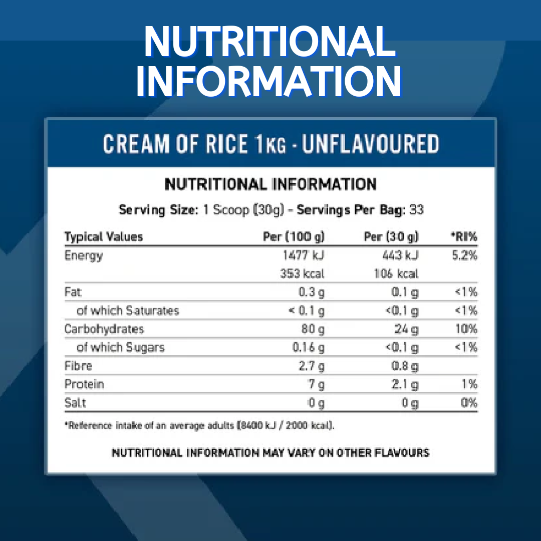 Applied Nutrition Cream of Rice 1kg (Halal) ( 33 Servings )