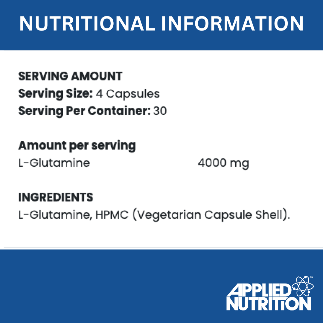 Applied Nutrition GLUTAMINE 4K Capsules (Halal) ( 30 Servings )