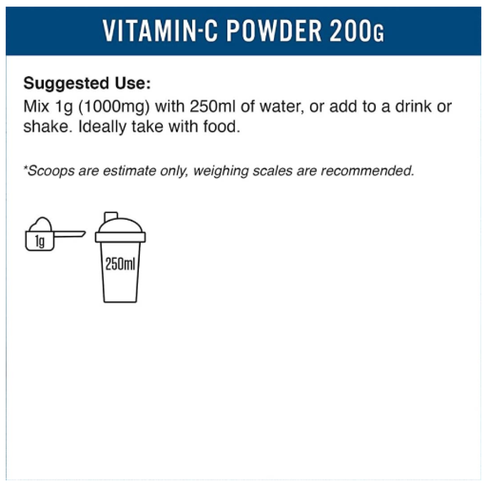 Applied Nutrition Vitamin-C Powder (HALA) 200g - 200 Servings