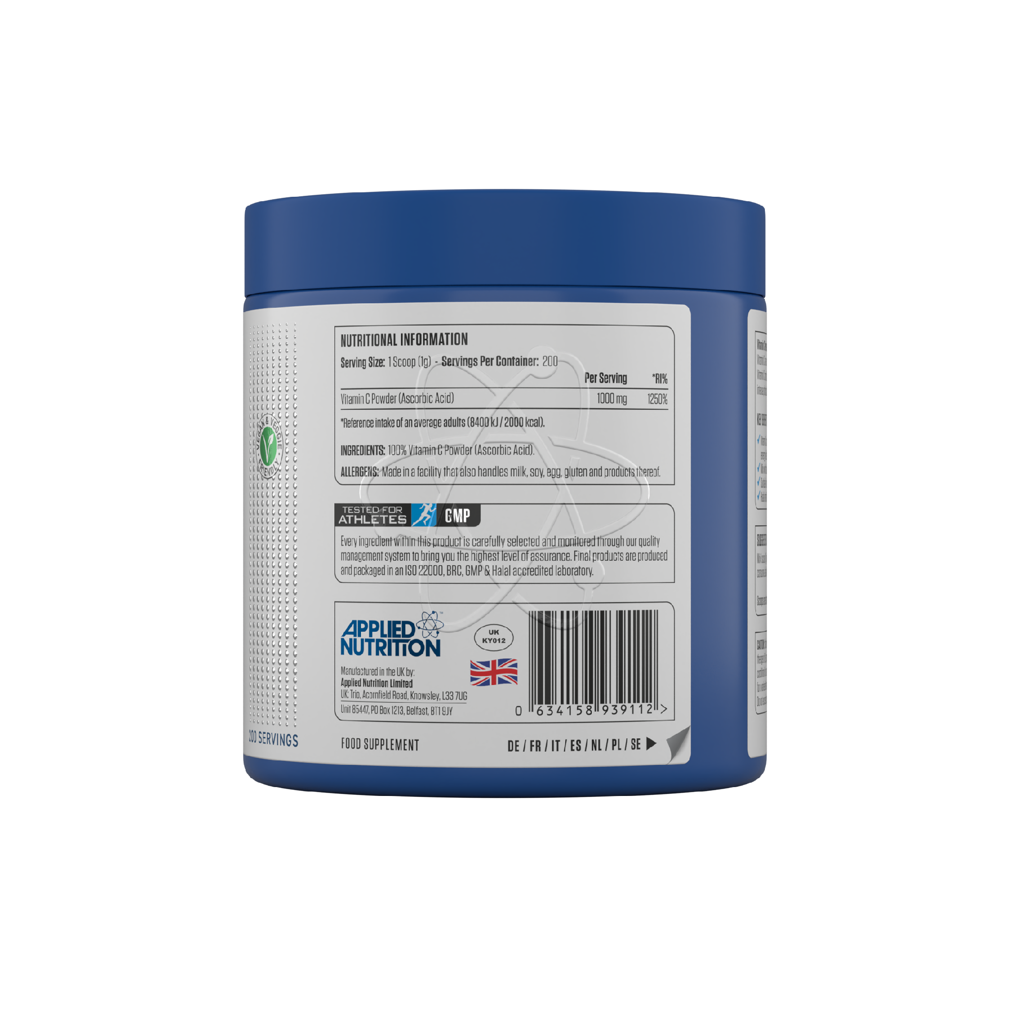 Applied Nutrition Vitamin-C Powder (HALA) 200g - 200 Servings