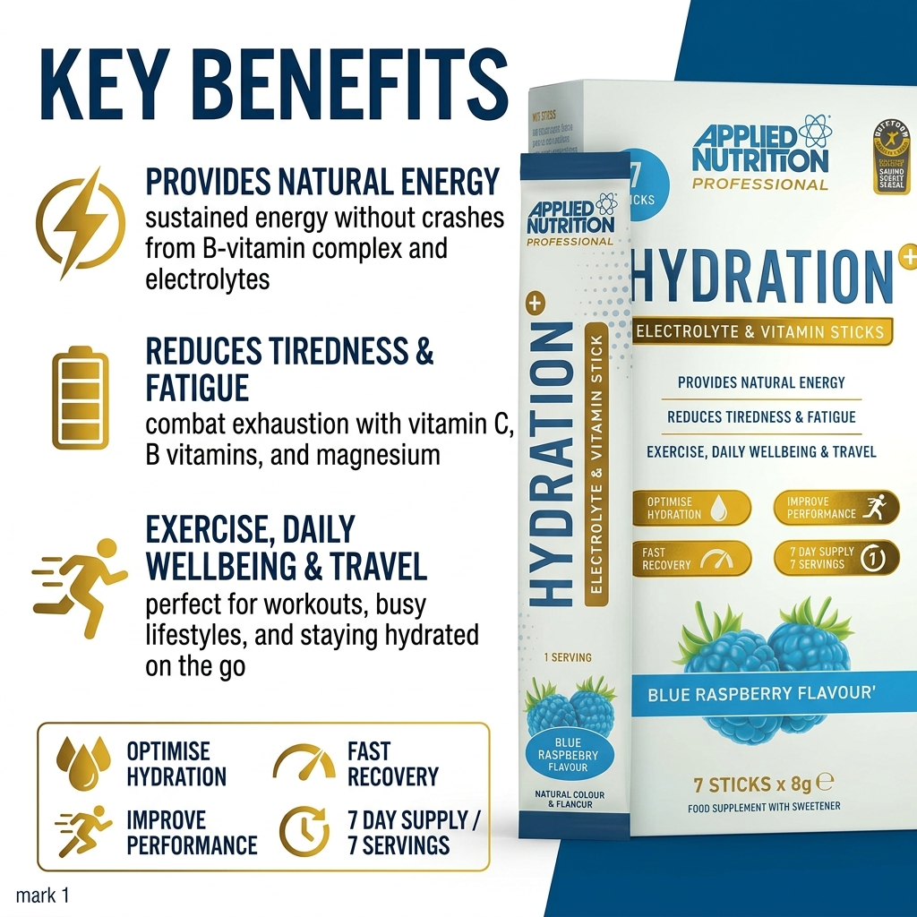 Applied Nutrition Hydration+ Electrolyte & Vitamin Sticks (7-Day Supply)