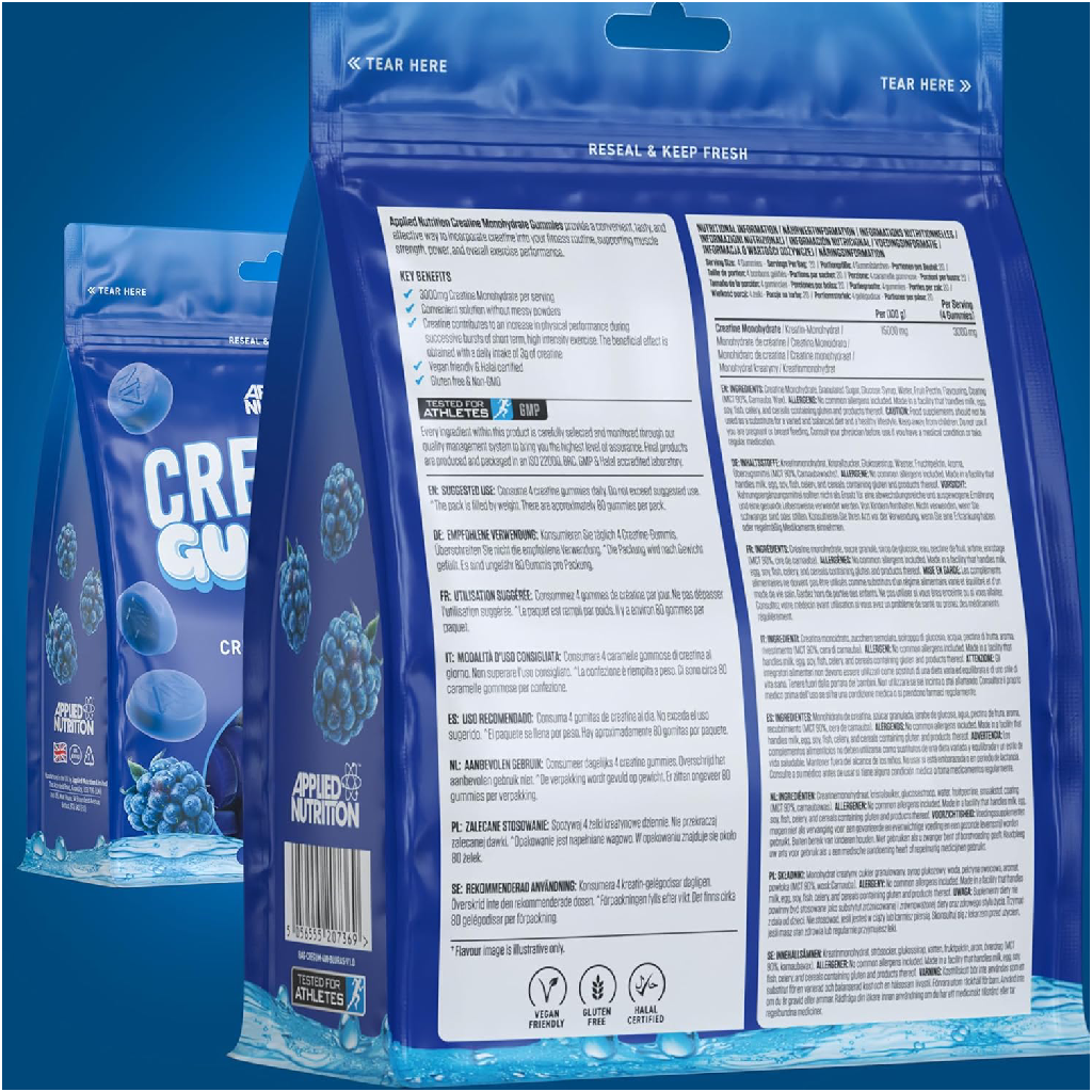 Applied Nutrition Creatine Monohydrate Gummies (Halal) (20 Servings)