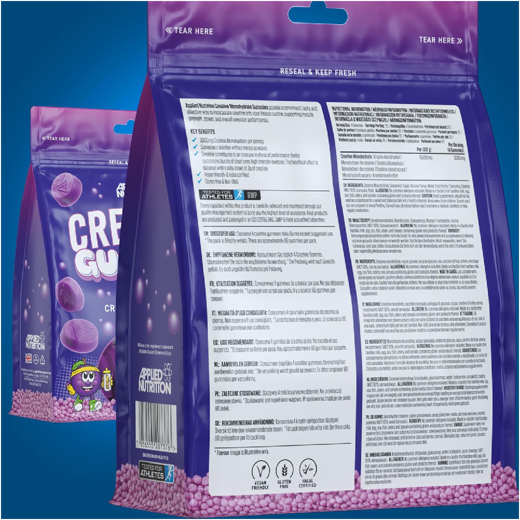 Applied Nutrition Creatine Monohydrate Gummies (Halal) (20 Servings)