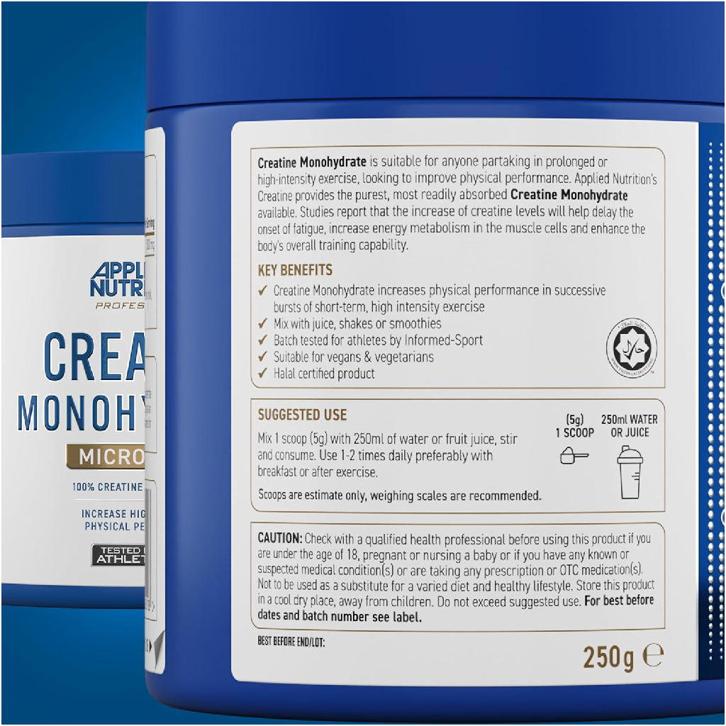 Applied Nutrition Creatine Monohydrate (Halal) ( 50 Servings )