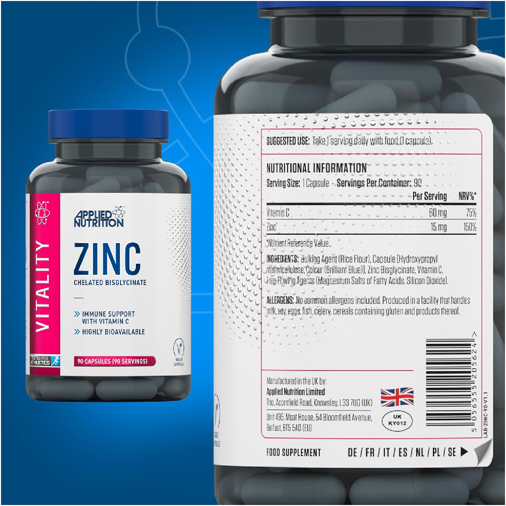 Applied Nutrition Zinc Capsules (Halal)