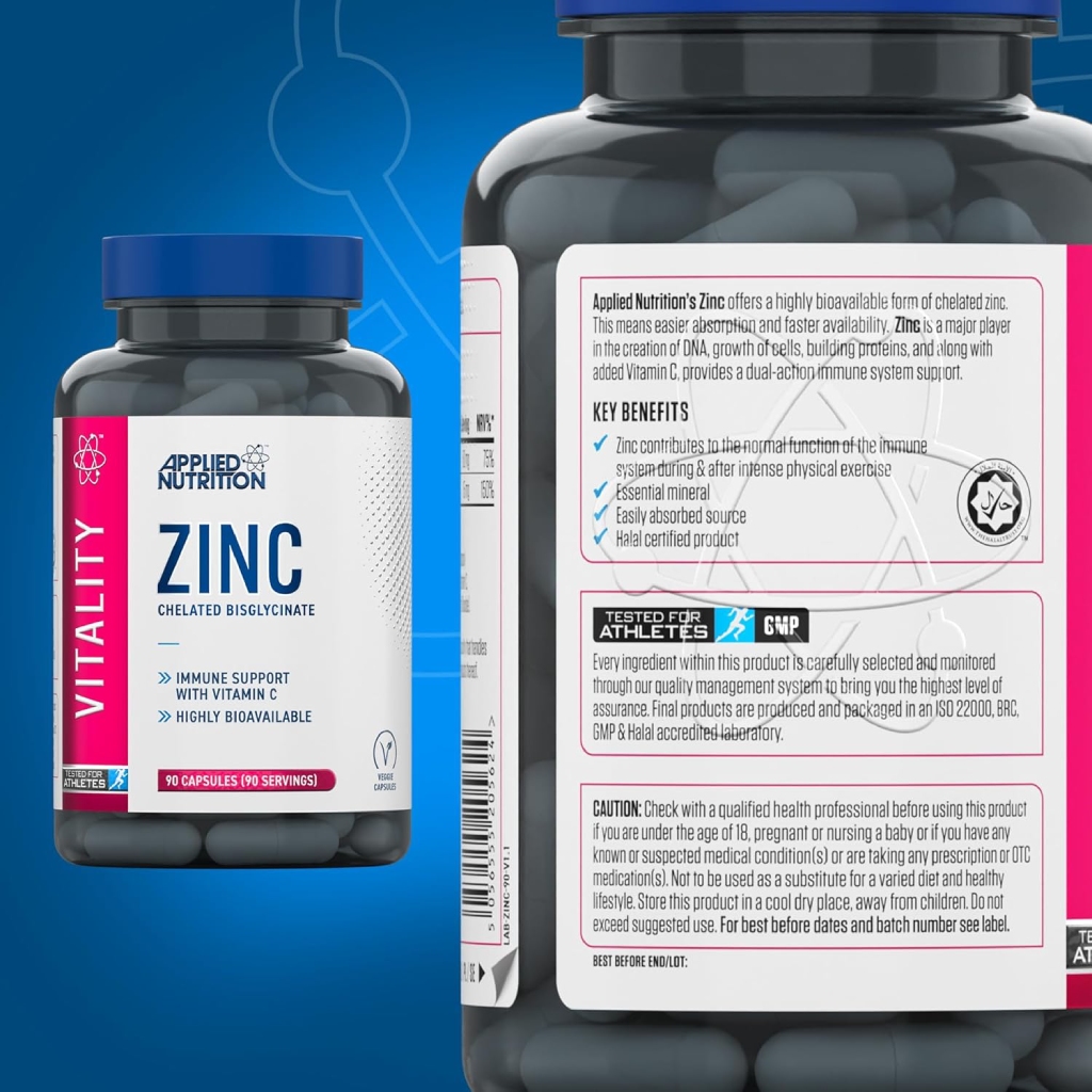 Applied Nutrition Zinc Capsules (Halal)