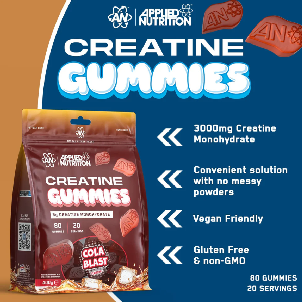 Applied Nutrition Creatine Monohydrate Gummies (Halal) (20 Servings)