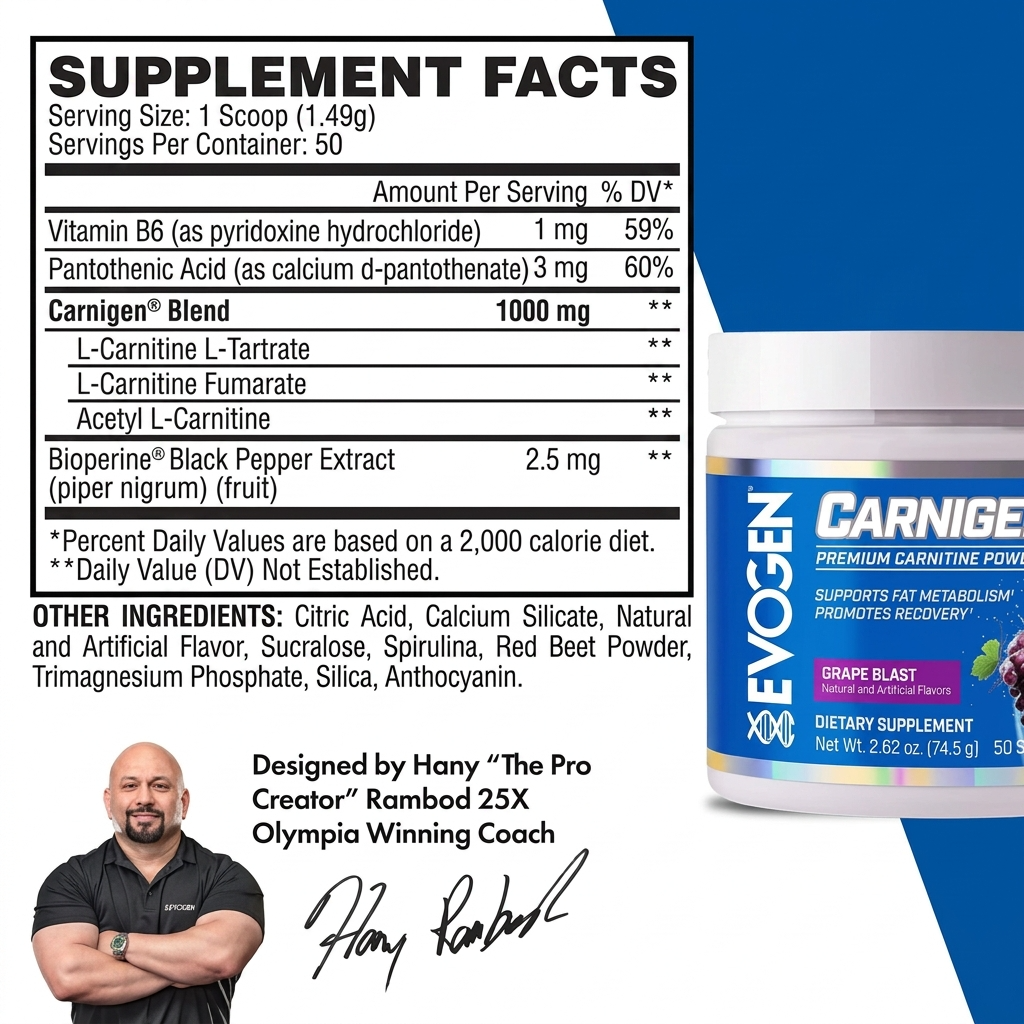 Evogen CARNIGEN CARNITINE POWDER ( 50 servings )
