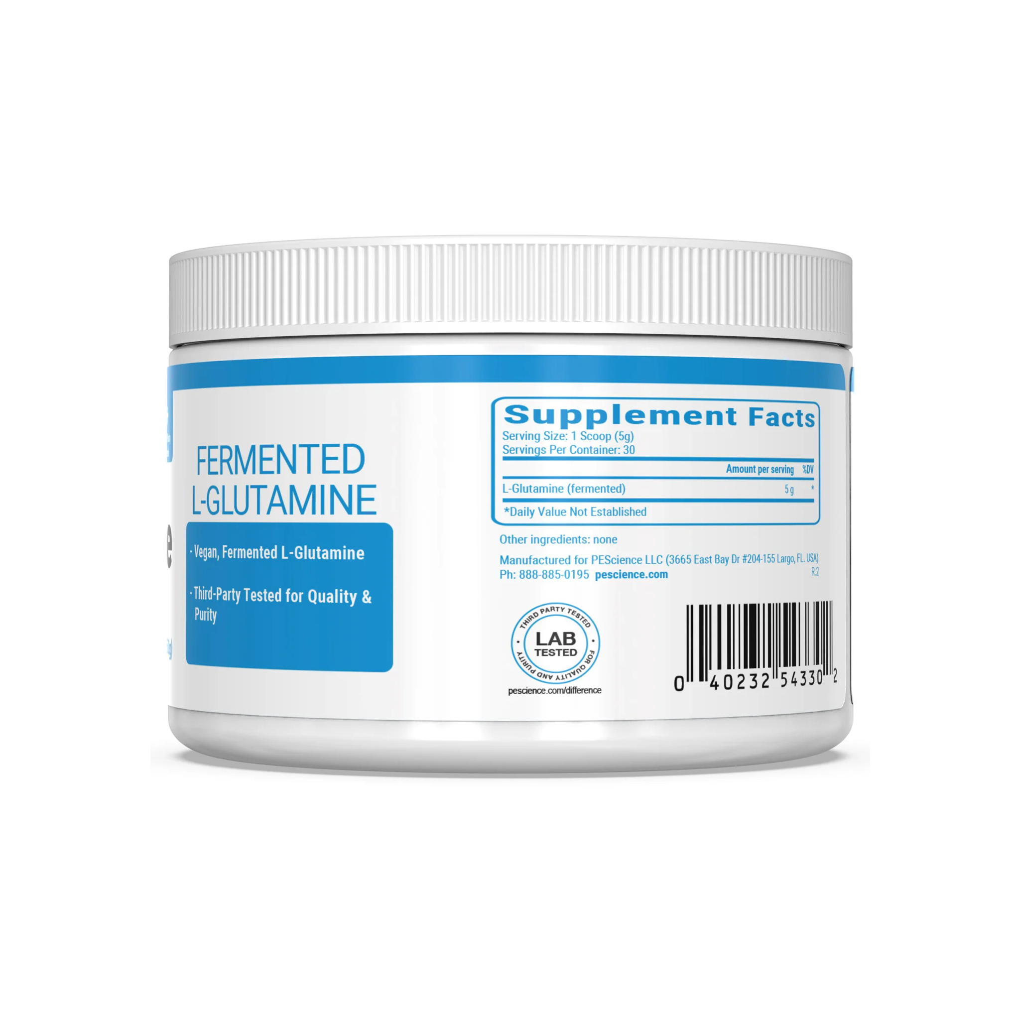 PEScience TruGlutamine Powder (Fermented Vegan L-Glutamine)