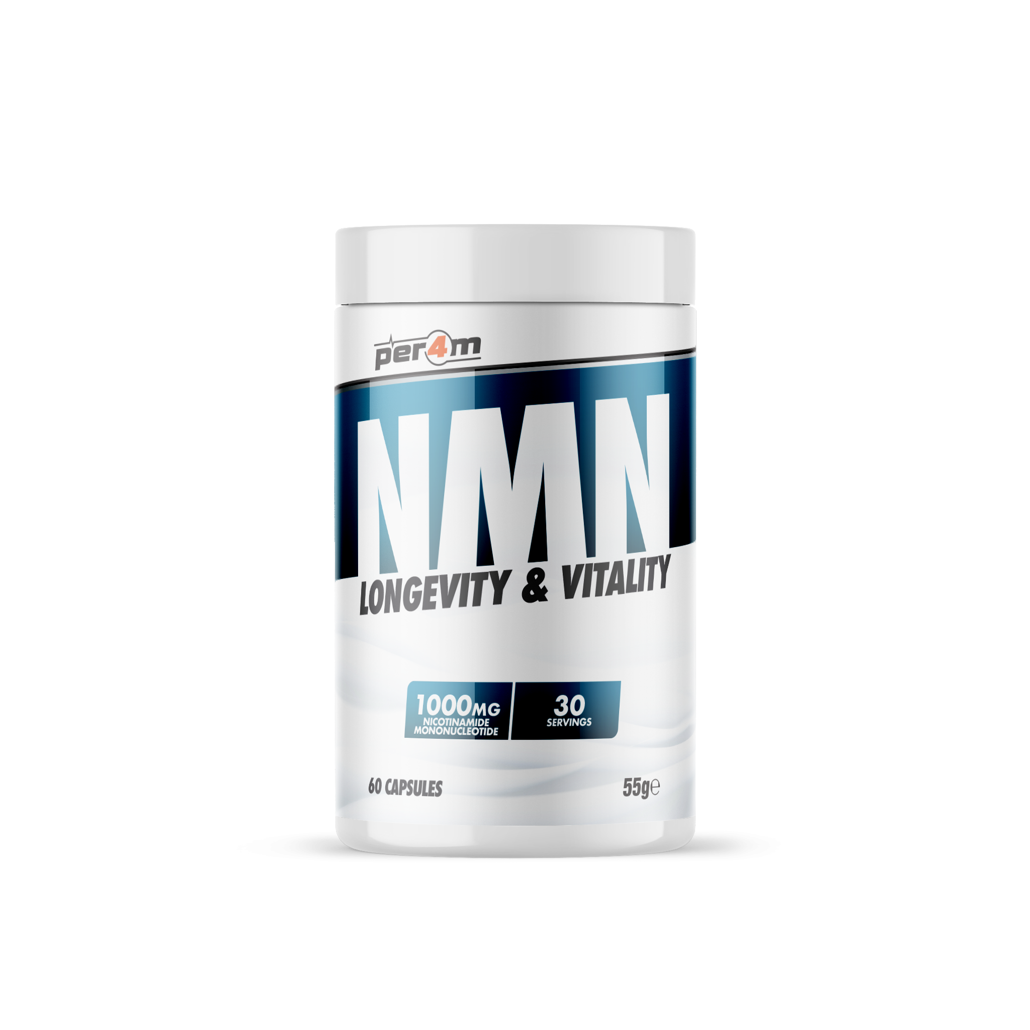 Per4m NMN Capsules - 1000mg High-Strength NAD+ Support | Longevity & Vitality | 60 Capsules
