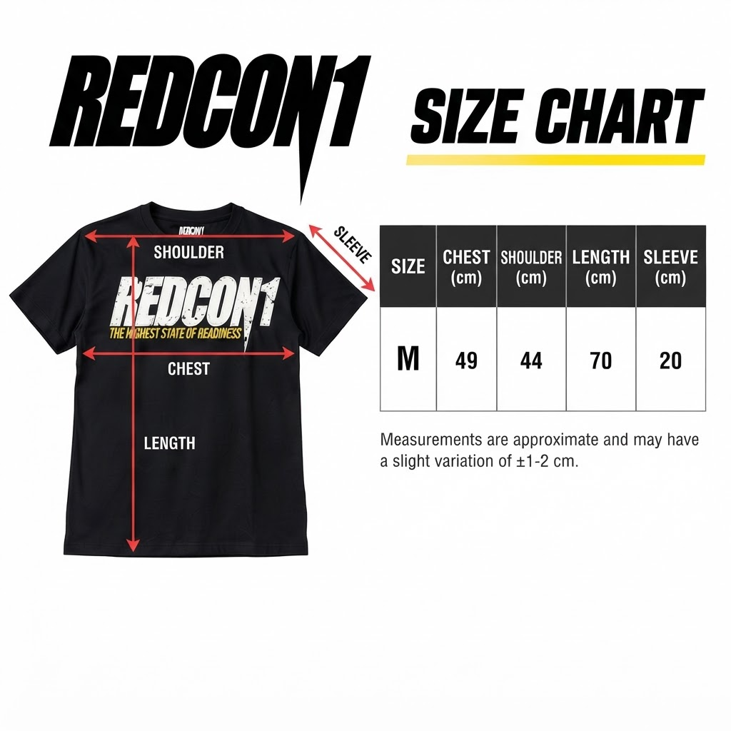 Redcon1 T-Shirt Black with White Logo