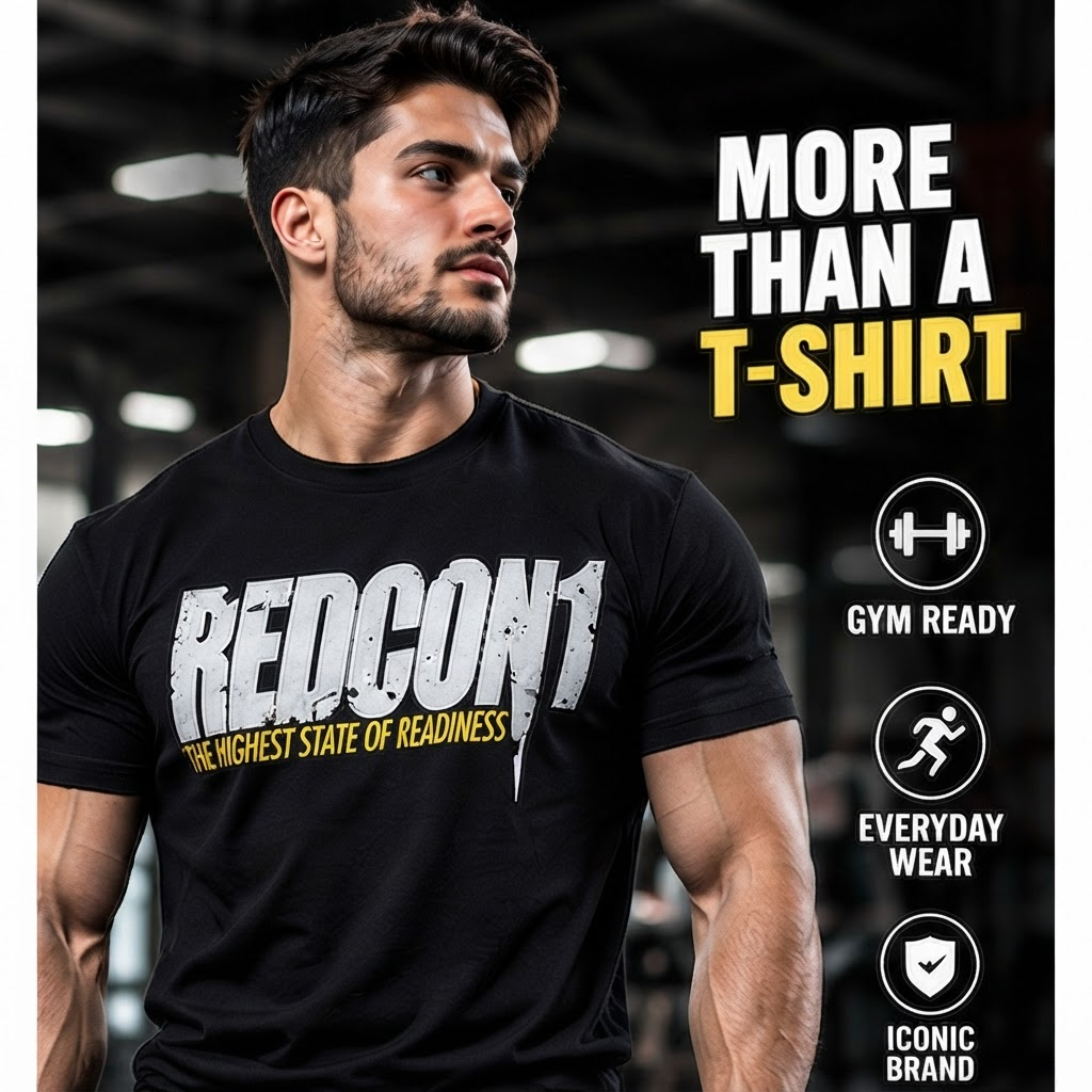 Redcon1 T-Shirt Black with White Logo
