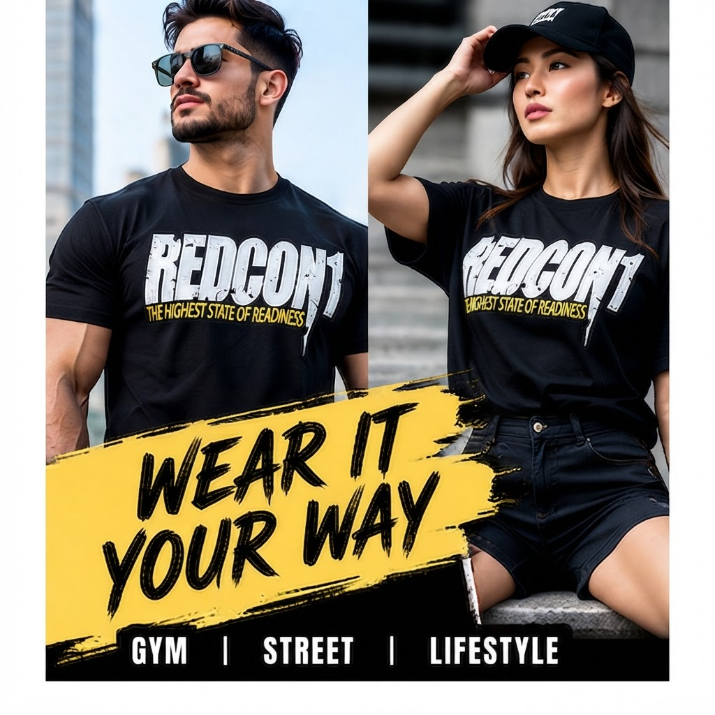 Redcon1 T-Shirt Black with White Logo