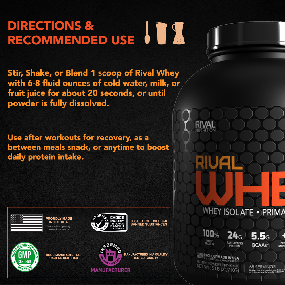 Rival Nutrition Rival Whey - 100% Whey Protein 2lb - 5lb