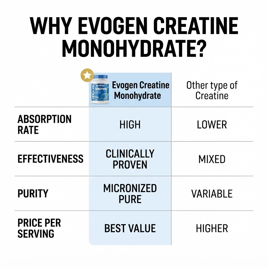 Evogen Creatine Monohydrate Unflavoured (60 Servings)