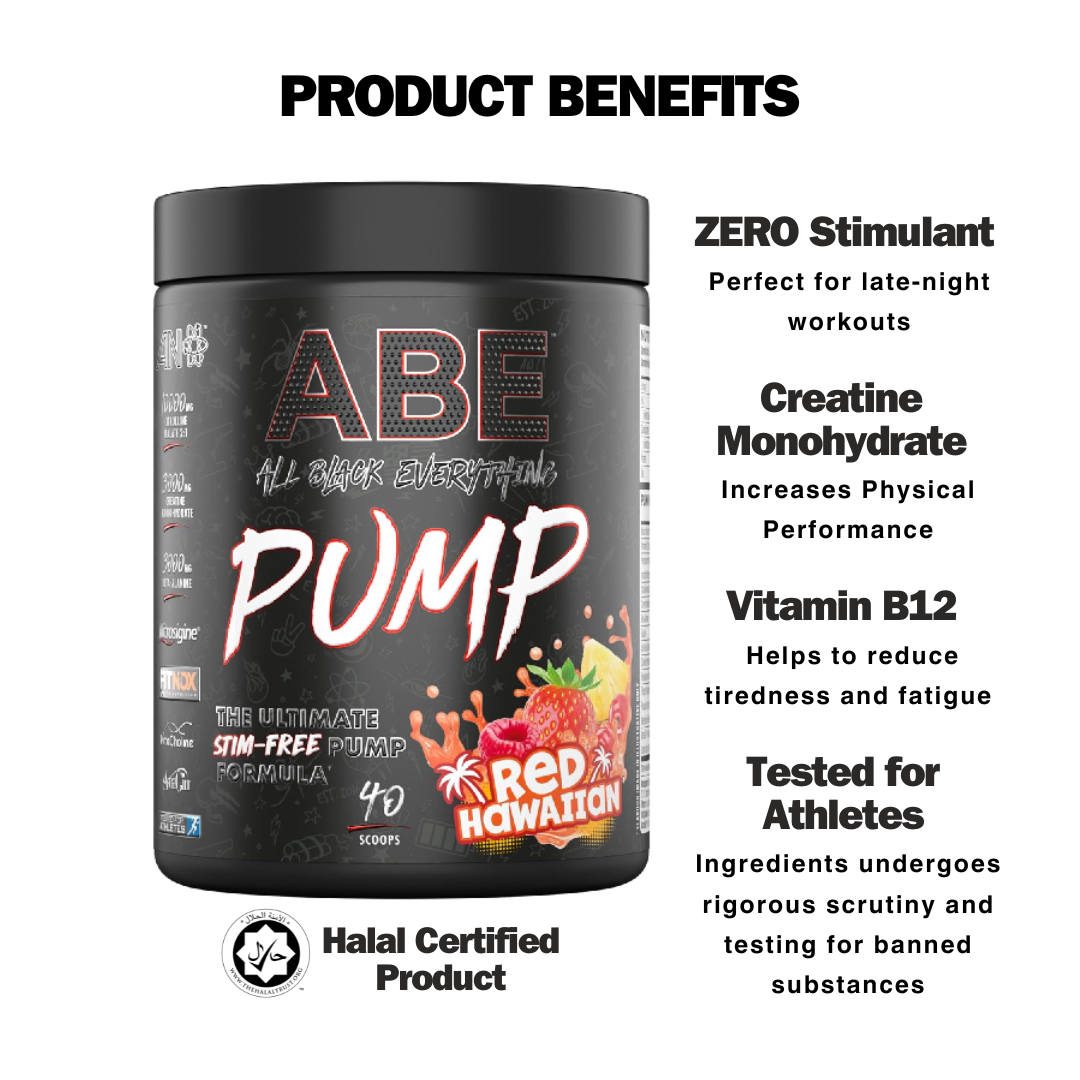 Applied Nutrition ABE PUMP - Zero Stim Pre-Workout (500G) (Halal) ( 40/20 Servings)