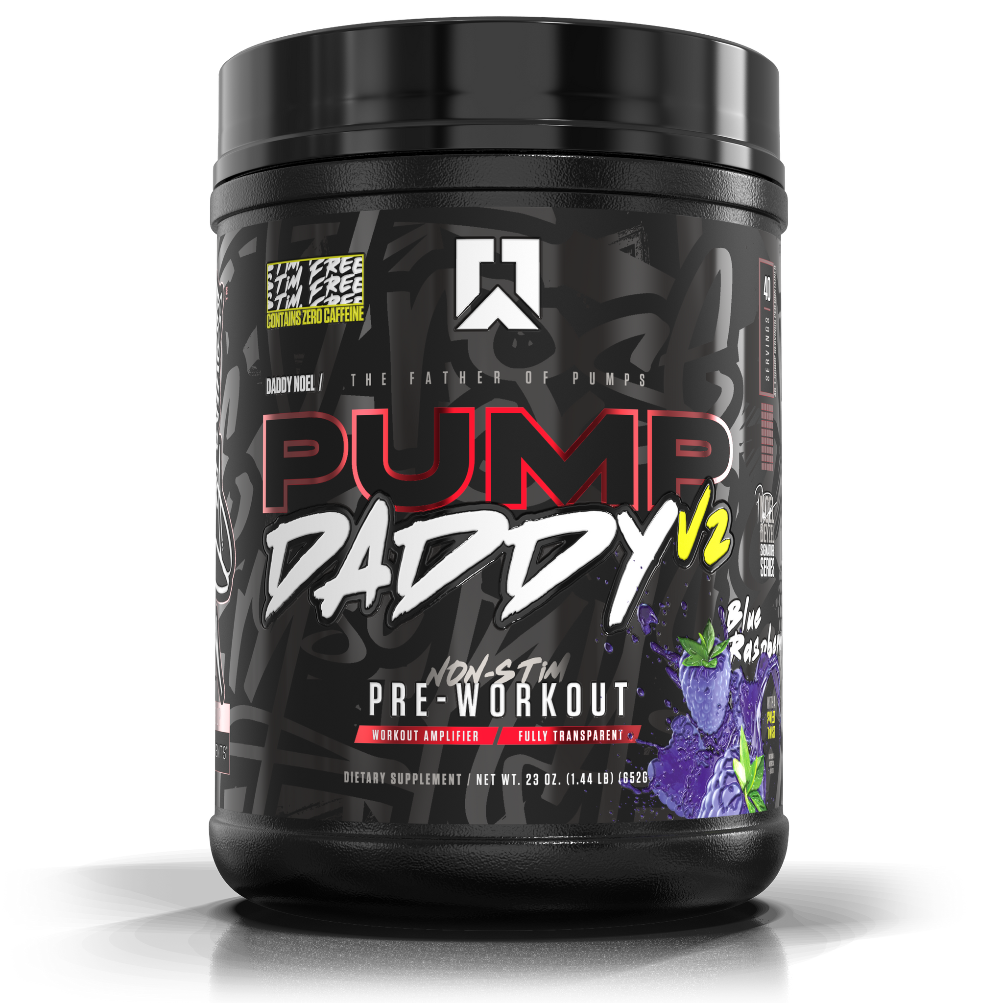 Ryse Pump Daddy V2 Non Stim Preworkout 40/20 Servings 9g L-Citrulline 5g Creatine , Betaine Nitrate (as N03-T®) 2g , Beta Alanine 6.4g