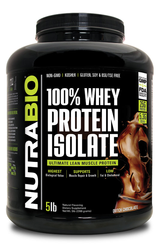 NutraBio Whey Protein Isolate - 5lbs