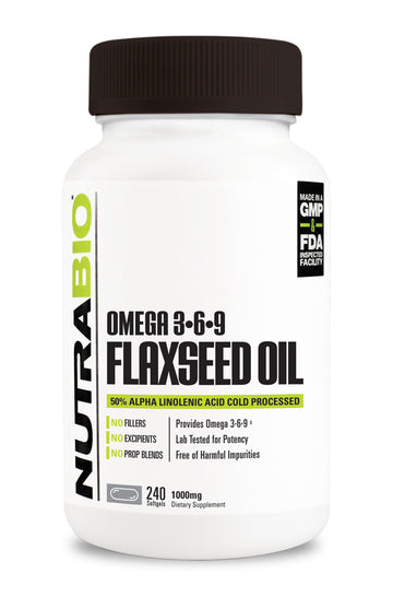 NutraBio Flaxseed Oil (1000mg) 240 Softgels