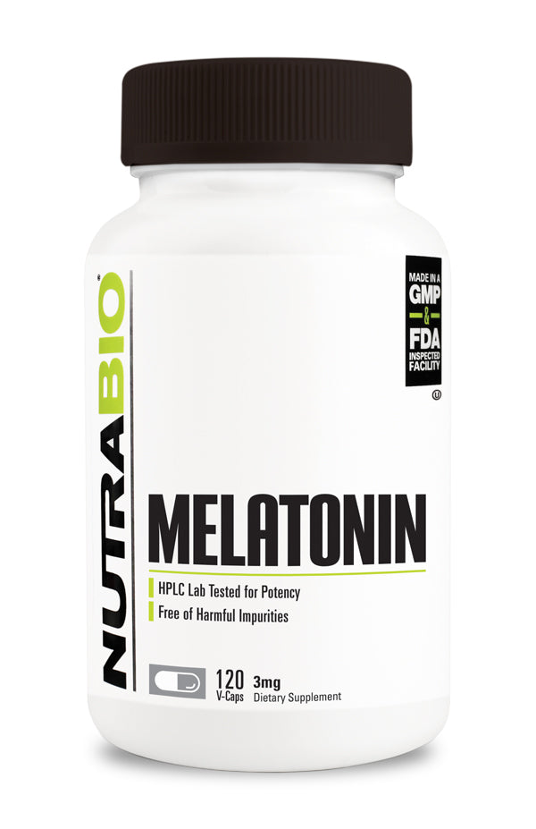 NutraBio Melatonin (3mg) - 120 Vegetable Capsules