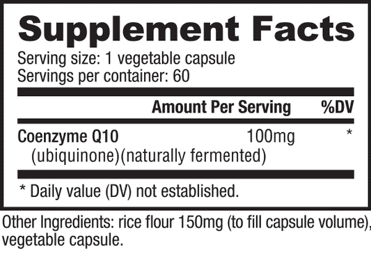 NutraBio CoQ10 (100mg) 60 Vegetable Capsules