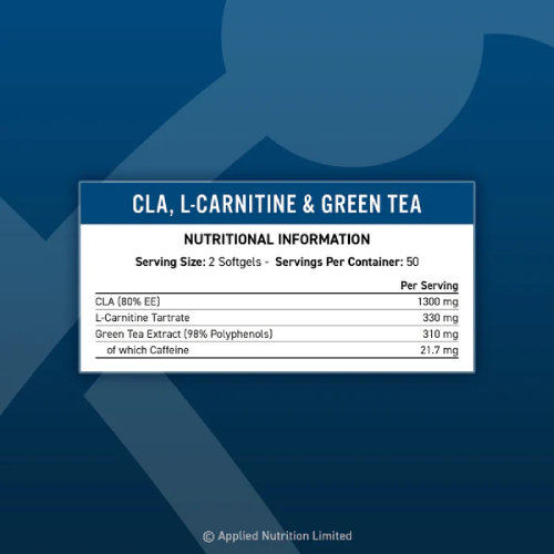 Applied Nutrition CLA, L-Carnitine & Green Tea (HALA) 100 softgels