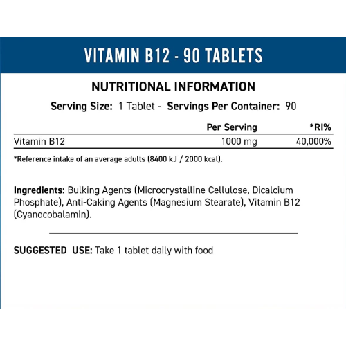 Applied Nutrition VITAMIN B12 - 90 Tablets (HALA)