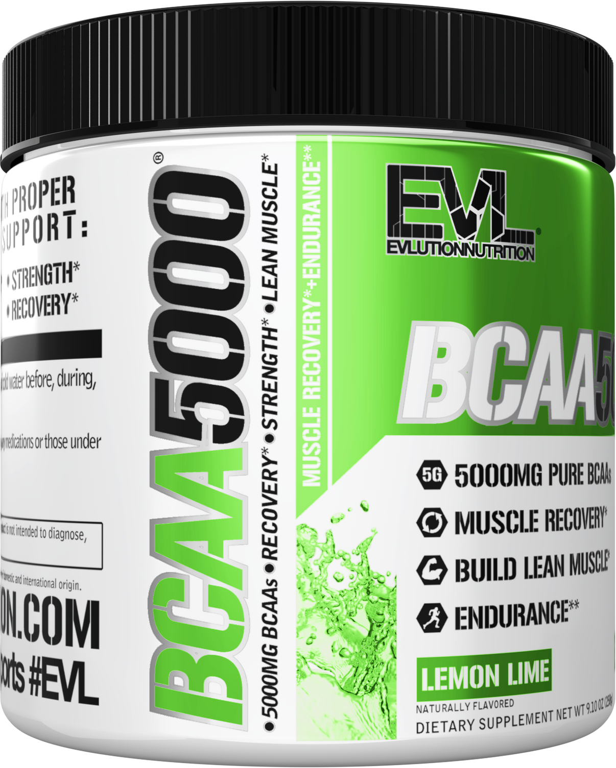 Evlution Nutrition Bcaa 5000 Powder 30 Servings Boost Muscle recovery,
