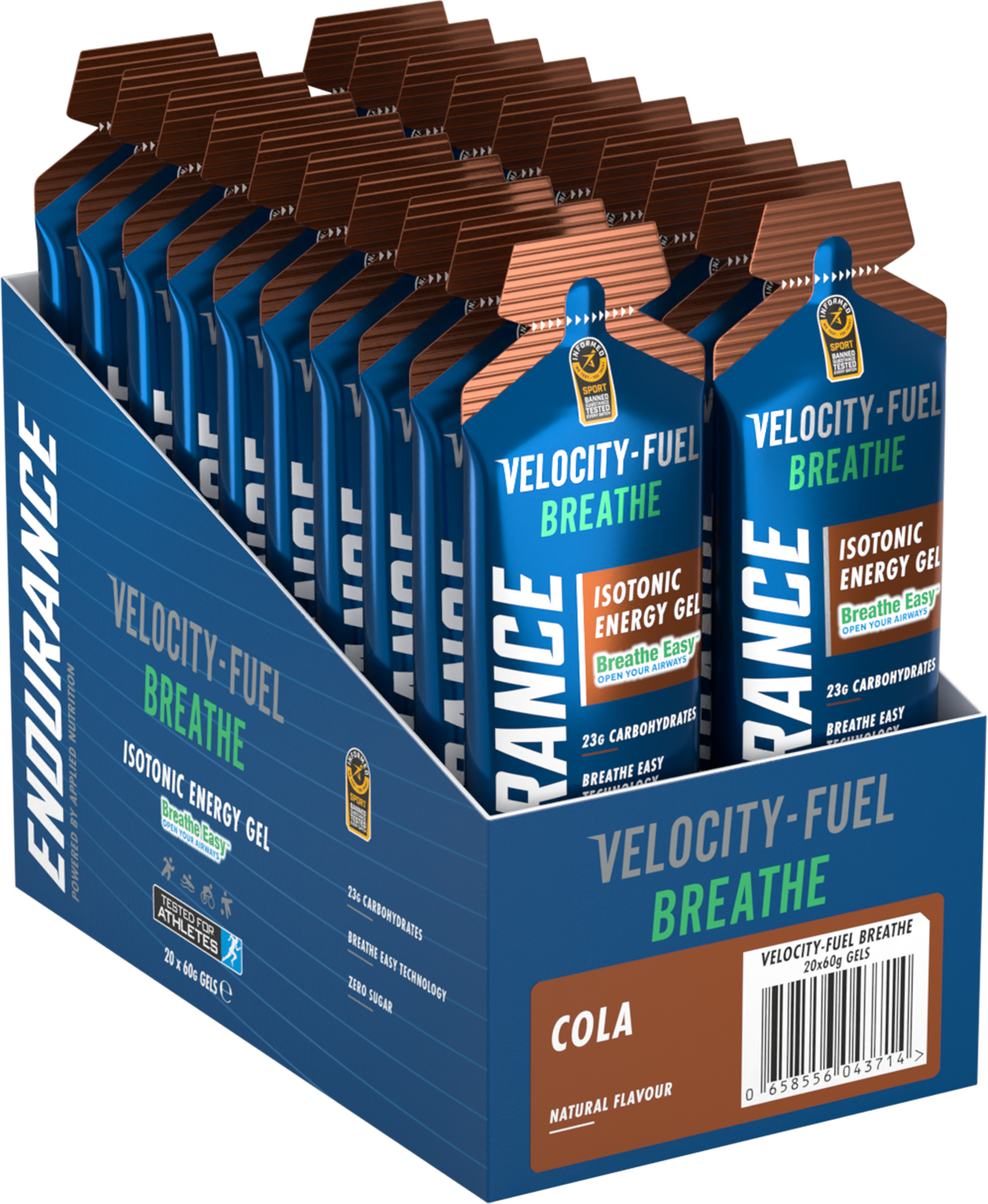 Applied Nutrition Velocity ENDURANCE ISOTONIC ENERGY GEL BREATHE (Box of 20)(HALA)