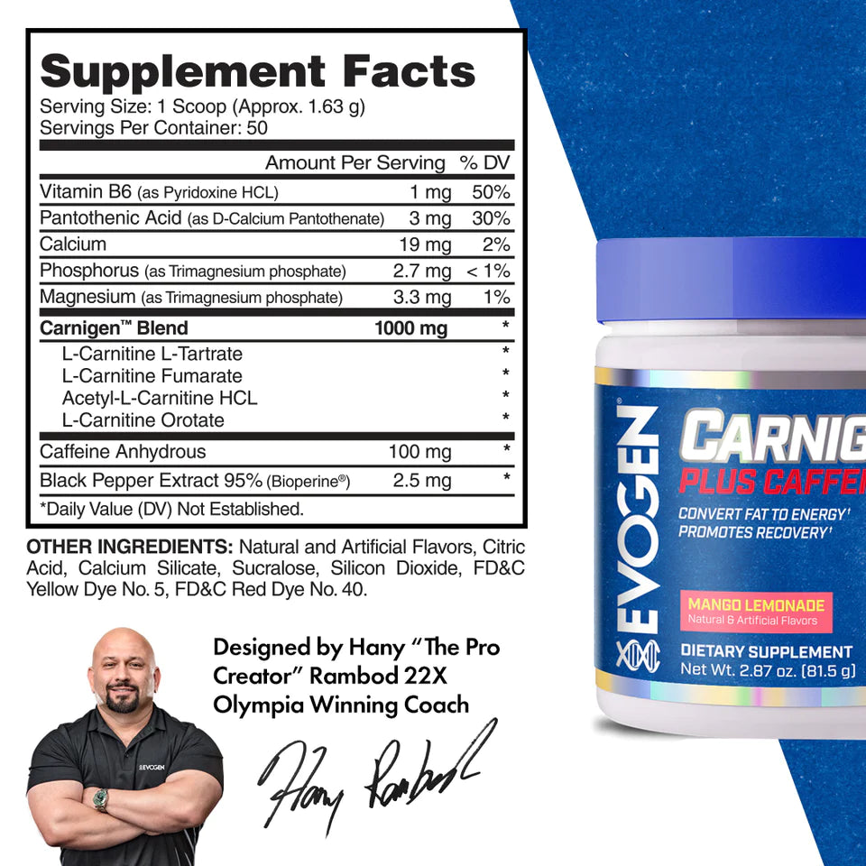 Evogen CARNIGEN Plus Caffeine ( 50 servings )
