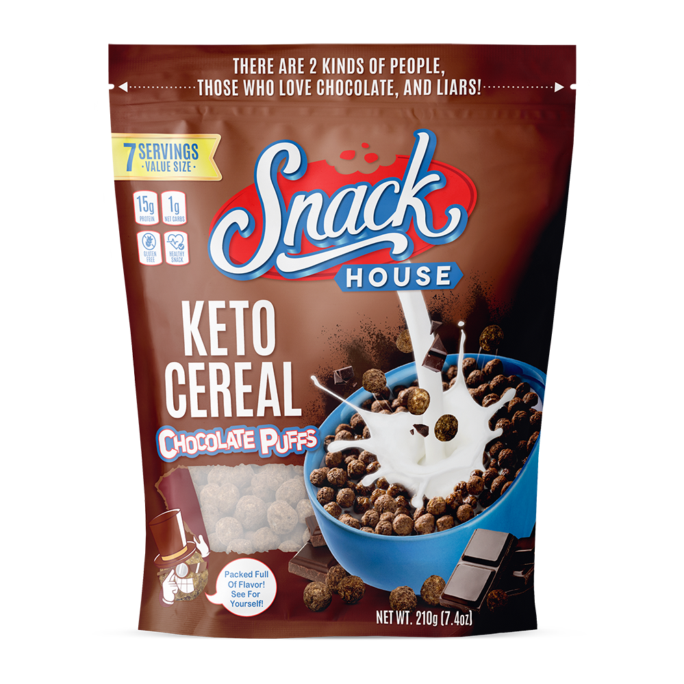 Snack House Chocolate Puffs Keto Cereal® - 7 Servings Bag