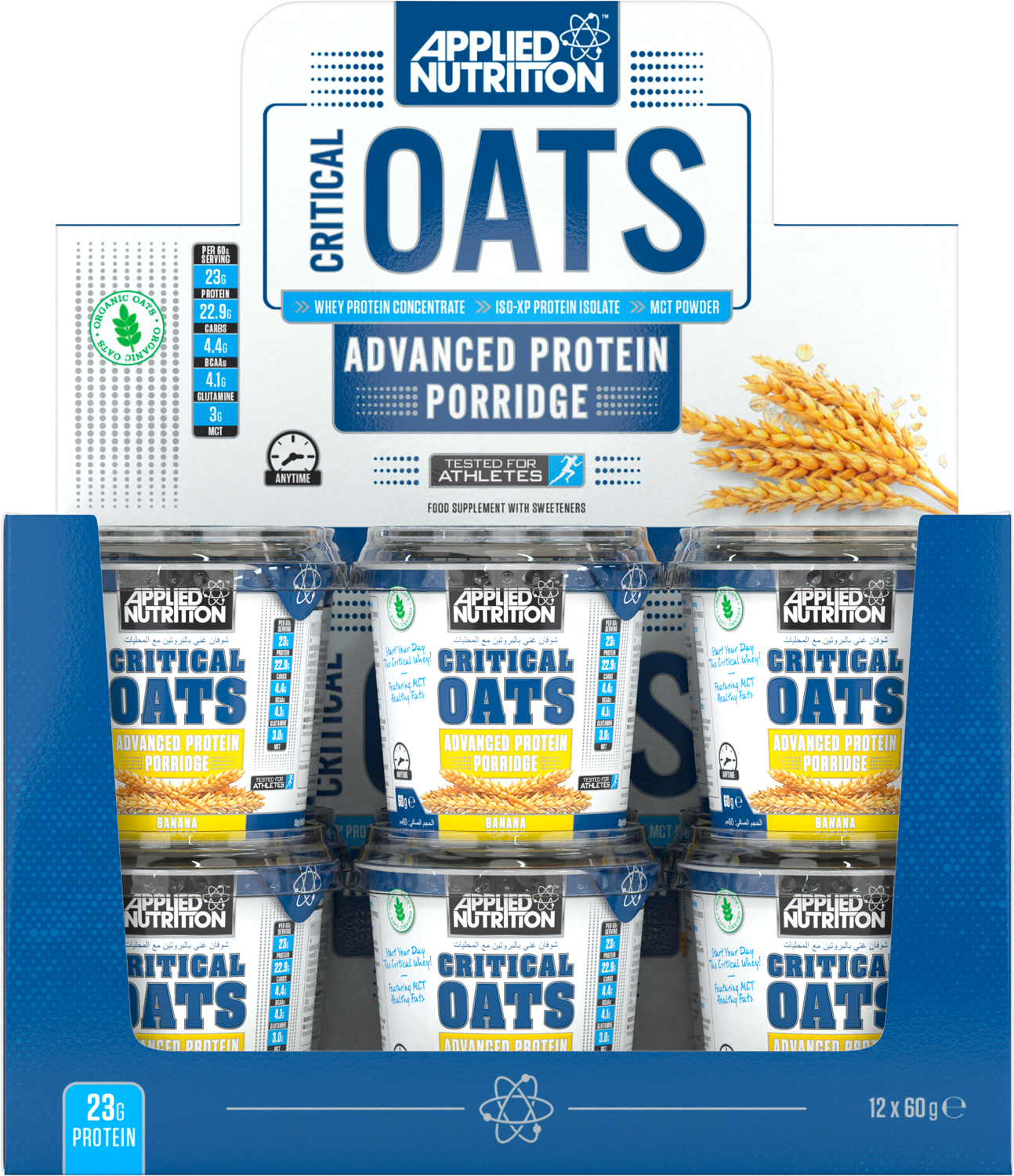 Applied Nutrition Critical Oats (HALAL) Case of 12 x 60g Pots