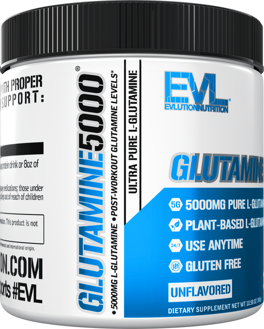 Evlution Nutrition Glutamine 5000 60 Servings Plant Based. , Boost Recovery