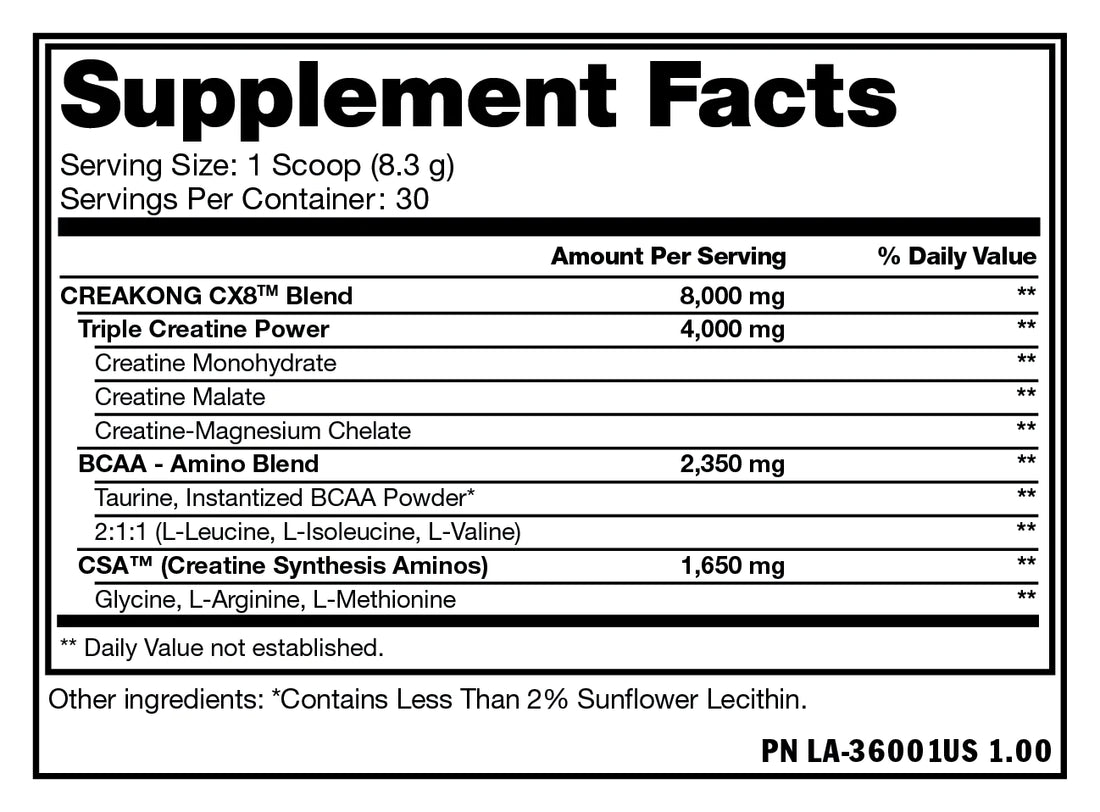 Mutant CREAKONG CX8, Triple Creatine Blend w Creatine Synthesis Matrix, Increase strength & muscle size 30 servings