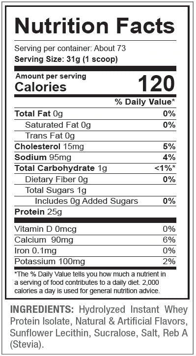 ANS Performance N-ISO™ - 100% Pure Hydrolyzed Whey Isolate Protein 5lbs (75-78 Servings)