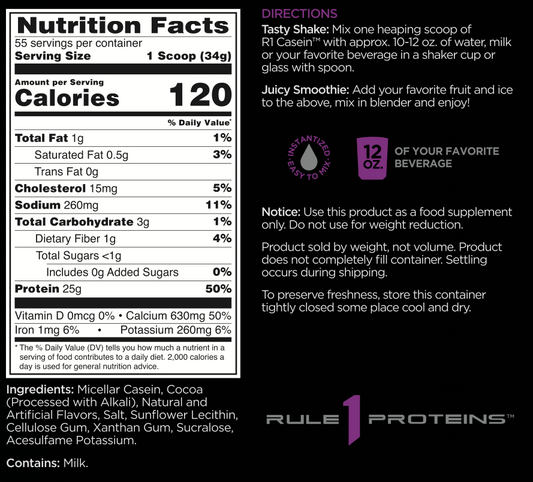 Rule One Casein 4lbs 55 Servings
