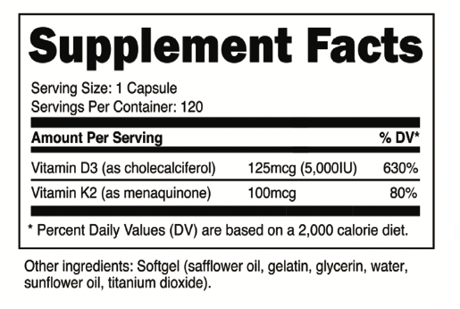 Transparent Labs Vitamin D3+K2 ( 120 Servings )