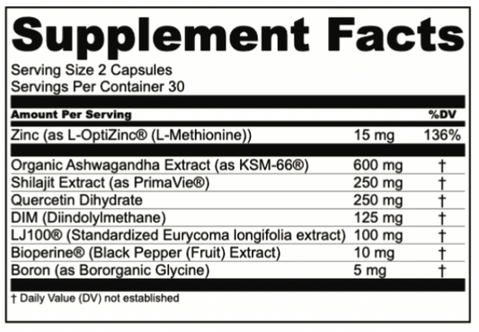 Transparent Labs Vitality Testosterone Optimization Formula (30 Servings) Expiry Sep 2023