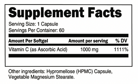 Transparent Labs Vitamin C ( 60 Servings ) Expiry Jun 2023