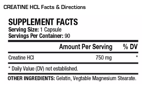 ANS Creatine HCl Capsules - 750mg (90 Capsules)