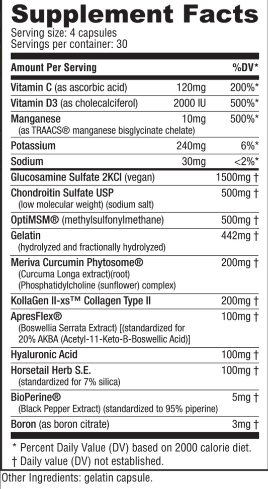 NutraBio Extreme Joint Care - 120 Capsules